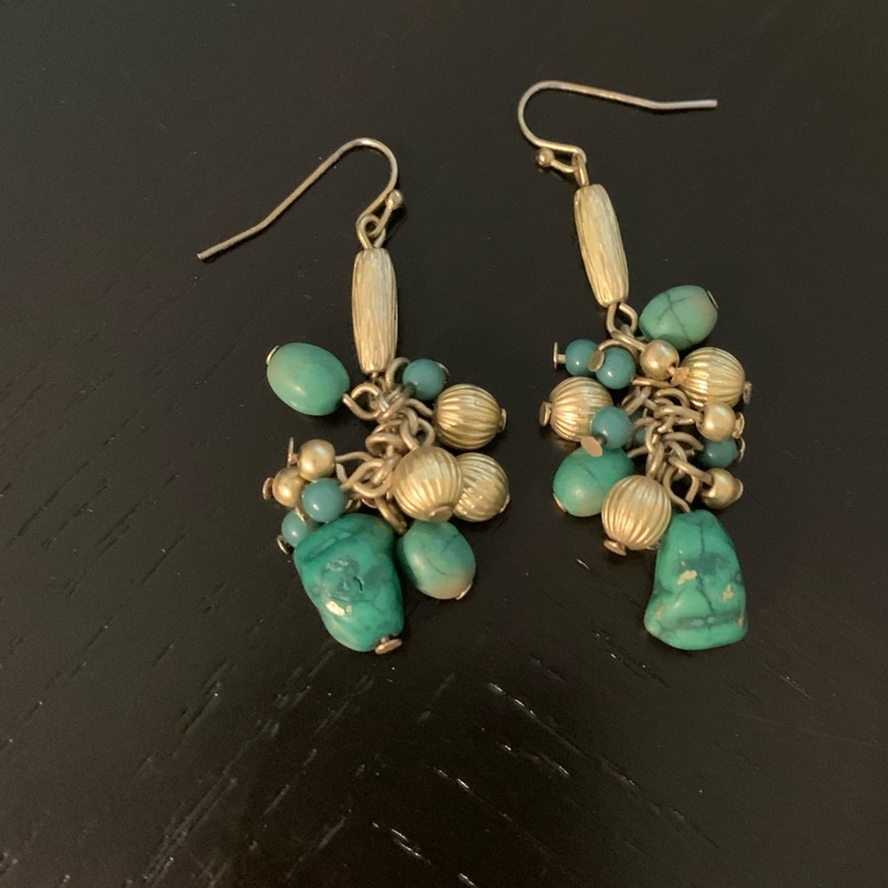 Gold and turquoise earrings